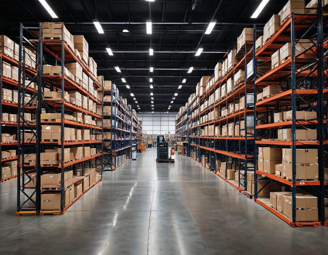 A modern warehouse scene showcasing dynamic Mohawk Lift Solutions in action, featuring diverse workers efficiently utilizing lifts to organize goods. The environment should blend elements of technology and productivity, with bright overhead lighting and organized shelving. Add visual markers highlighting safety and precision while maintaining a vibrant, energetic atmosphere. super-realistic. vibrant colors. 3D.